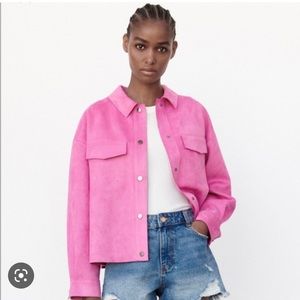 Suede pink overshirt